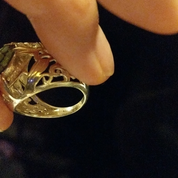 Art Deco Sterling Opal .925 Silver Ring Size 6 - Picture 7 of 7